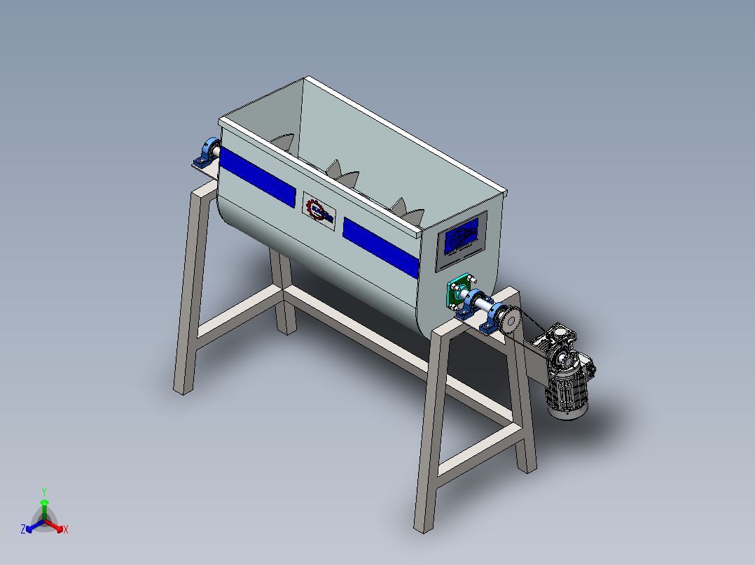 螺带混合机正等轴测图