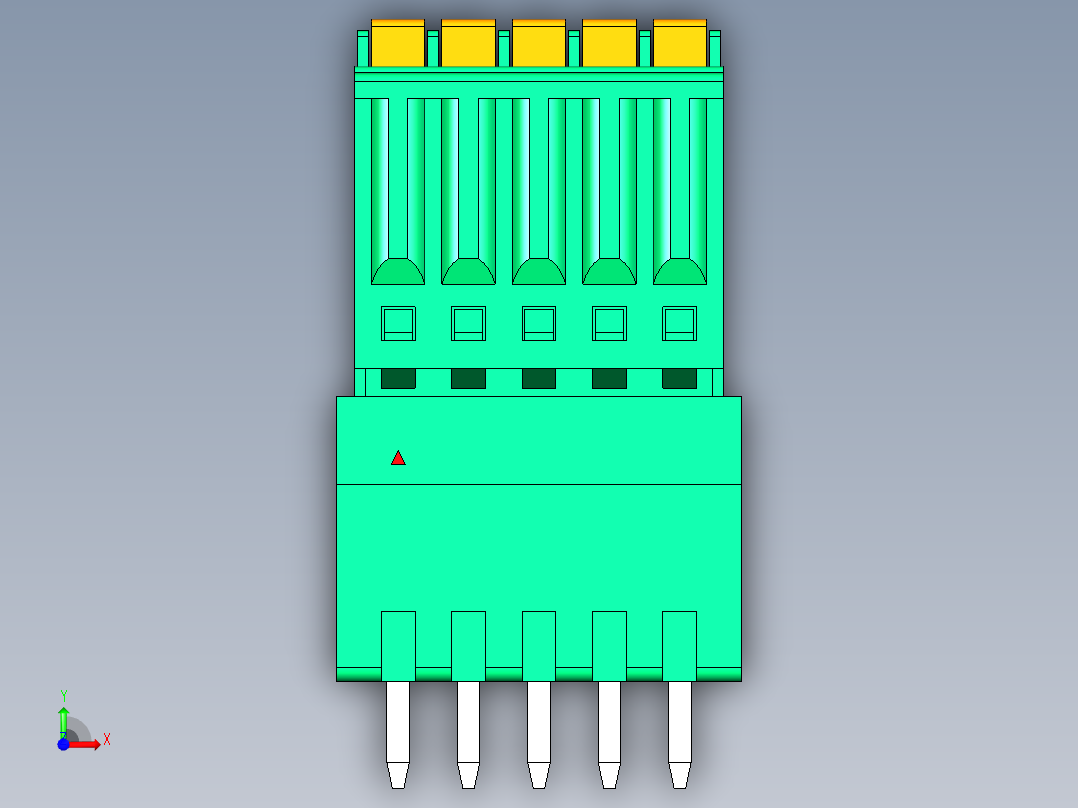 DEGSON 15EDG 系列 2.5mm 接线端子包-15EDGVC+KD-2.5-05P-14-00AH前视图