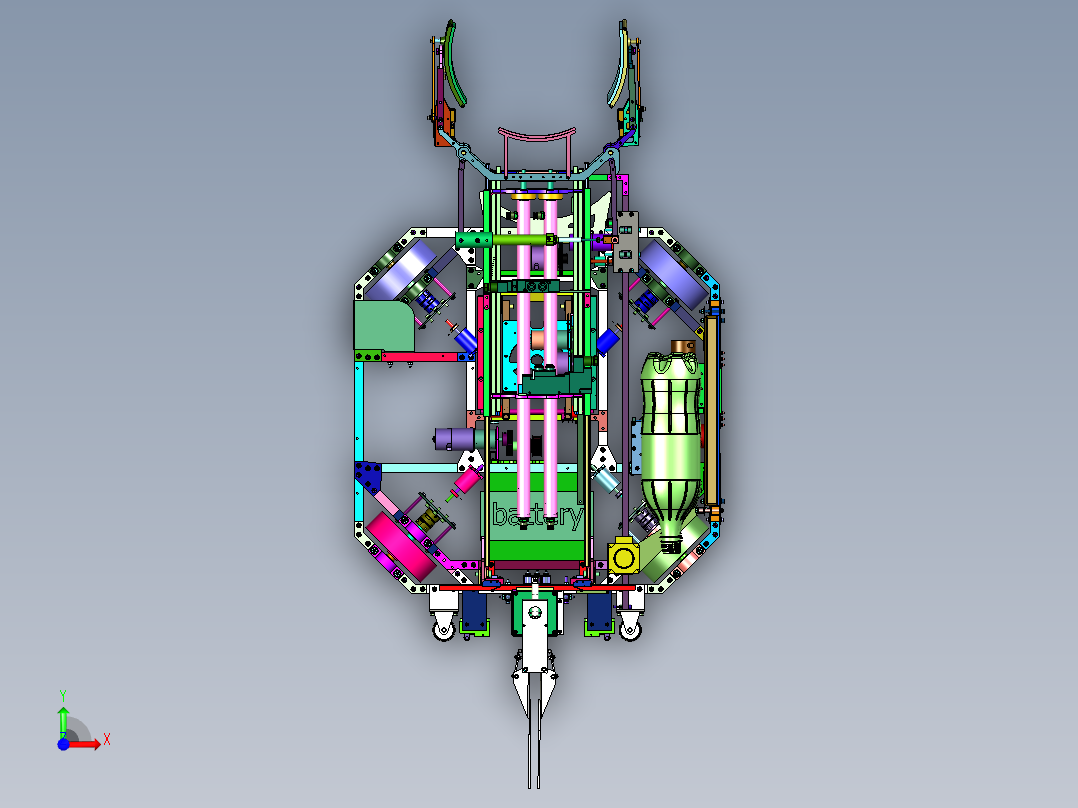 小物体抓取智能物料小车前视图