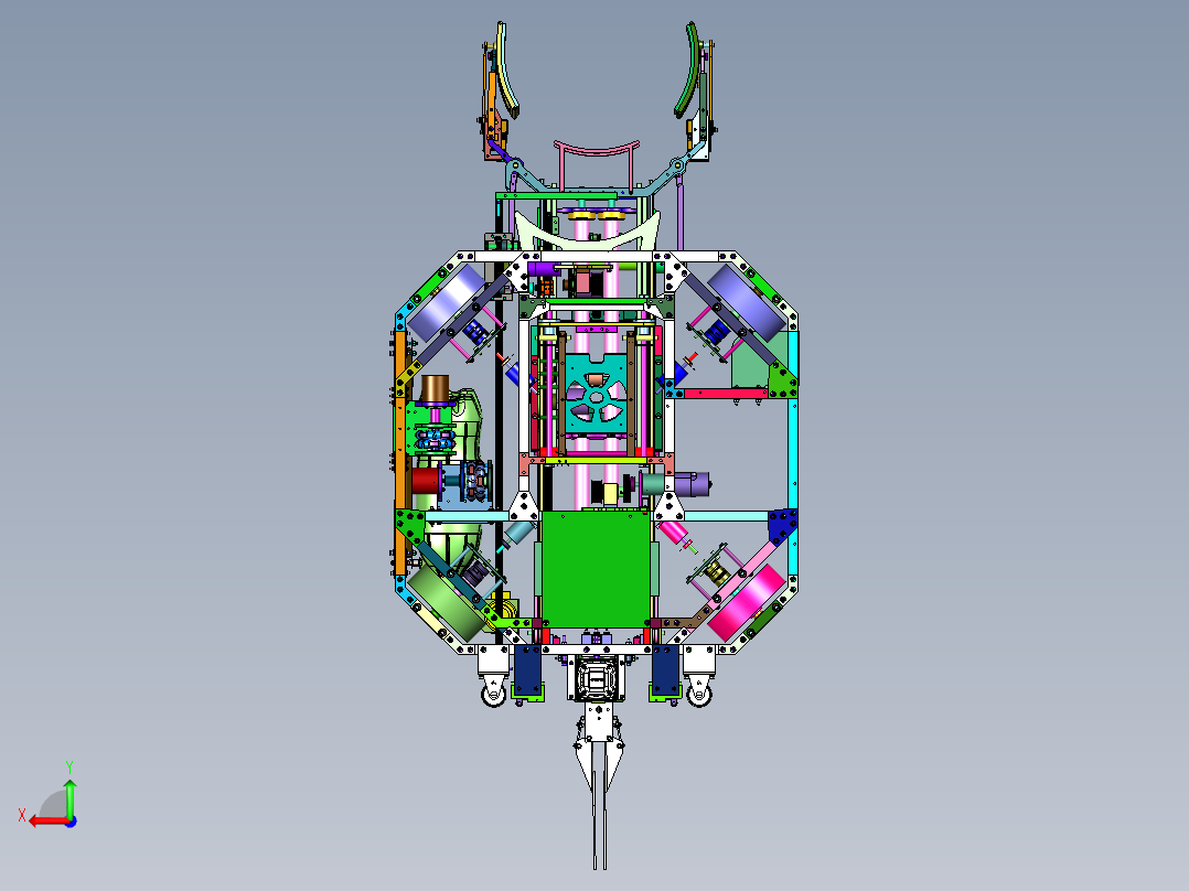 小物体抓取智能物料小车后视图