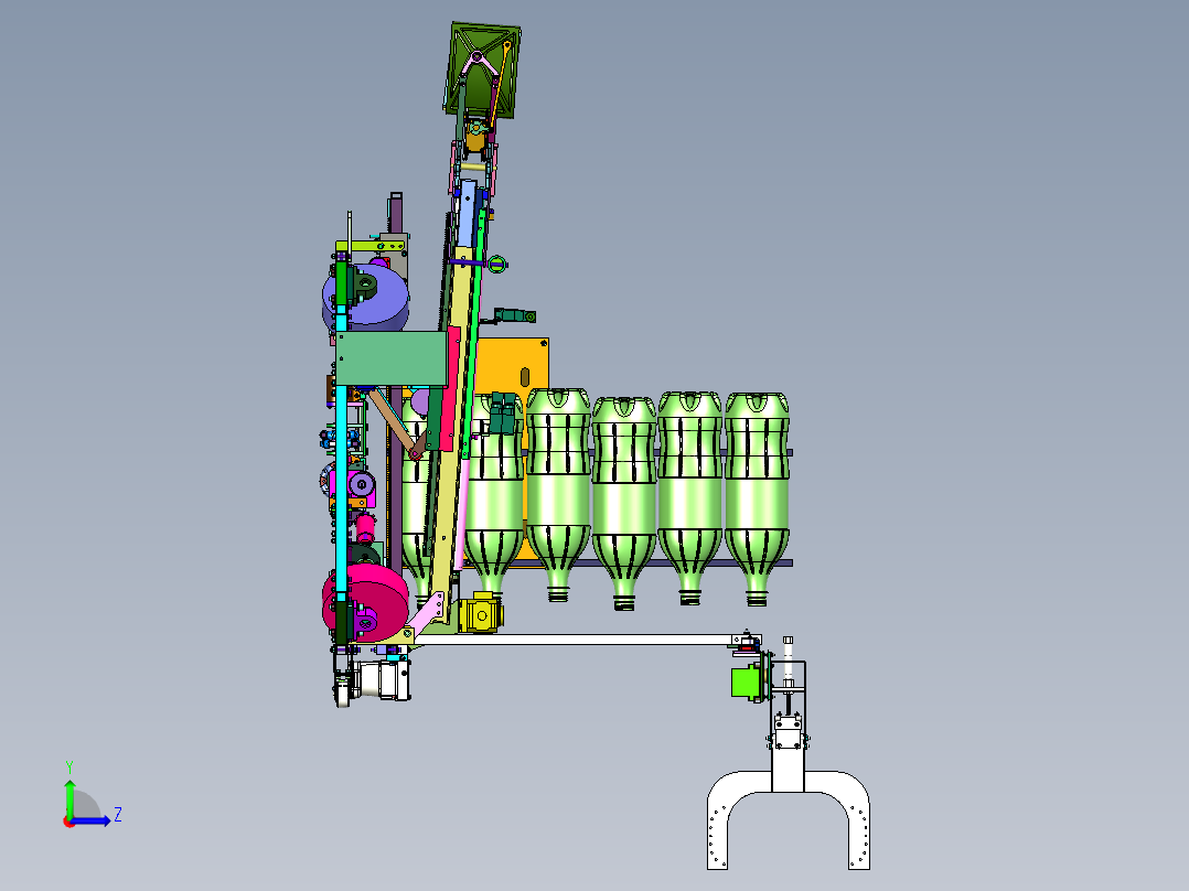 小物体抓取智能物料小车左视图