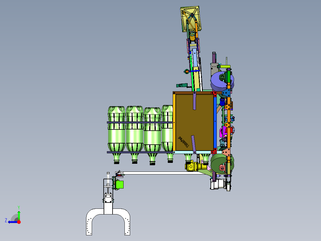 小物体抓取智能物料小车右视图