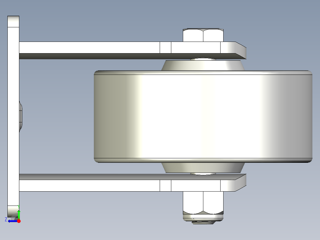 輕荷重腳輪(750N)5579-3D多系列多零件图纸模型右视图