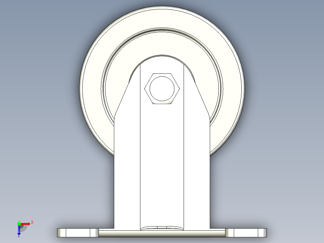輕荷重腳輪(750N)5579-3D多系列多零件图纸模型俯视图