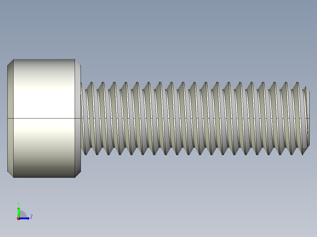 M8 x 1.25mm Thread 25mm LONG SOCKET HEAD CAP SCREW.IGS左视图