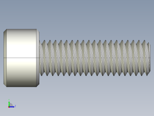 M8 x 1.25mm Thread 25mm LONG SOCKET HEAD CAP SCREW.IGS左视缩略图
