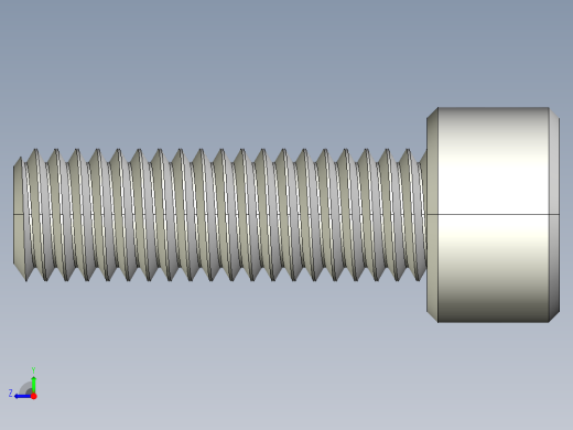 M8 x 1.25mm Thread 25mm LONG SOCKET HEAD CAP SCREW.IGS右视缩略图