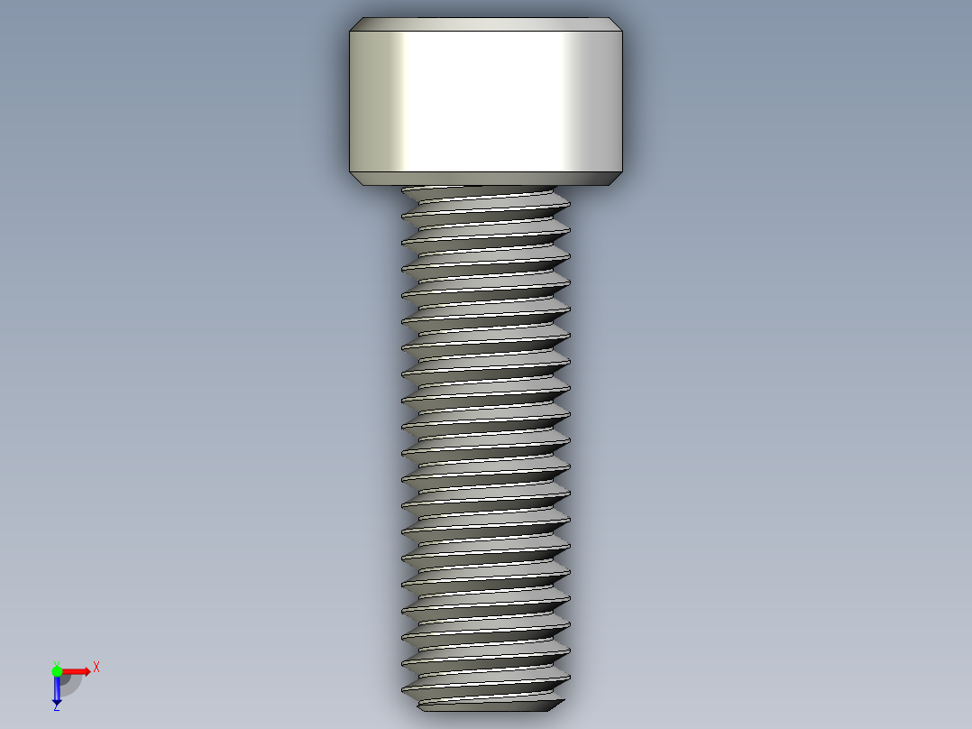 M8 x 1.25mm Thread 25mm LONG SOCKET HEAD CAP SCREW.IGS俯视图
