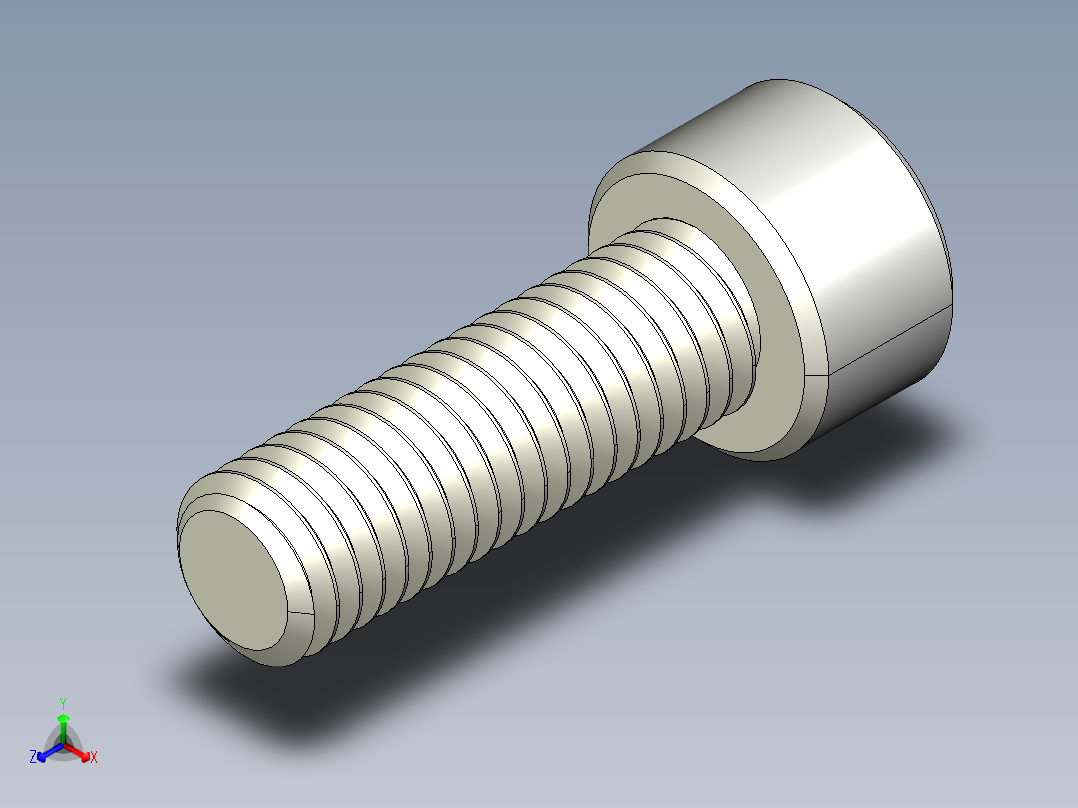 M8 x 1.25mm Thread 25mm LONG SOCKET HEAD CAP SCREW.IGS正等轴测图