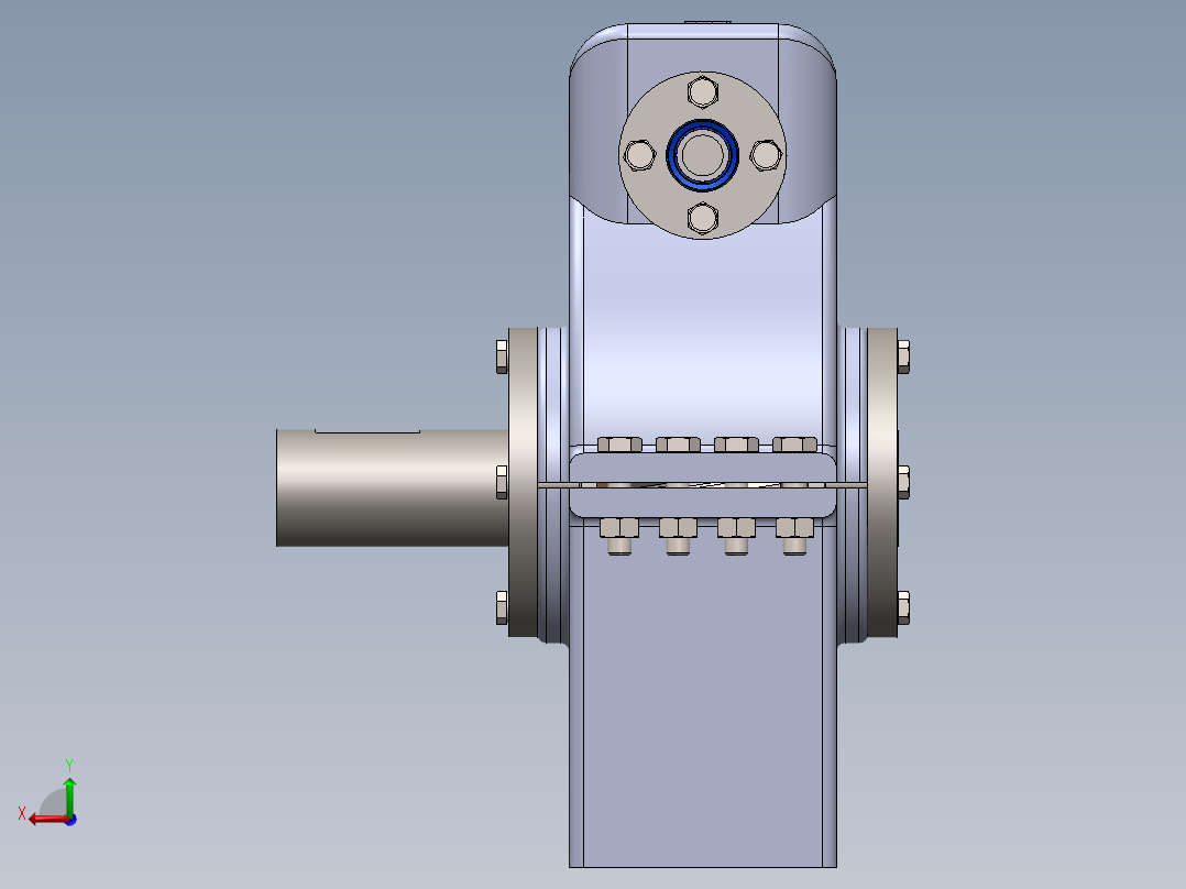 蜗轮蜗杆传动模型后视图