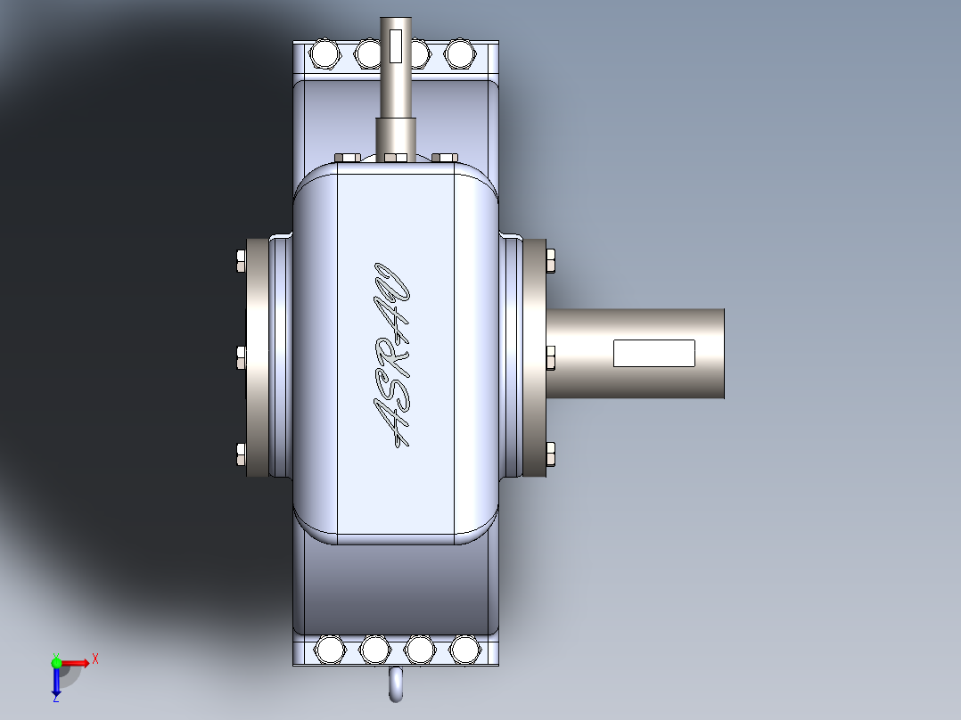 蜗轮蜗杆传动模型俯视图