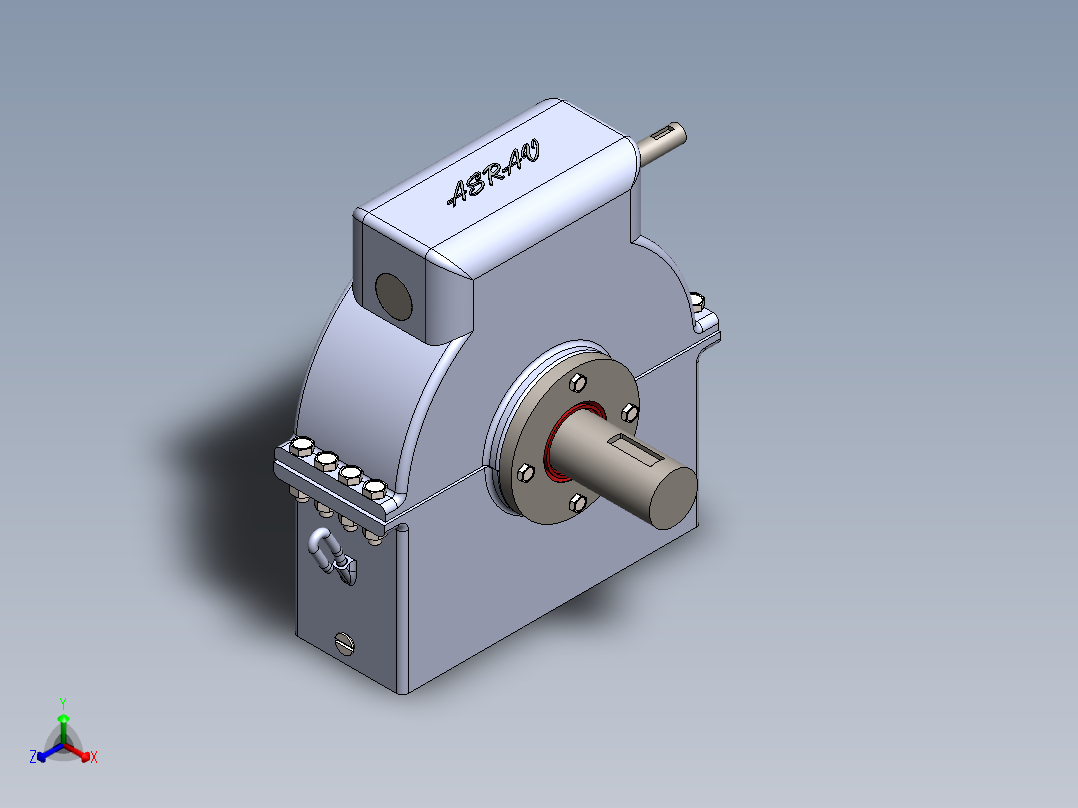 蜗轮蜗杆传动模型正等轴测图