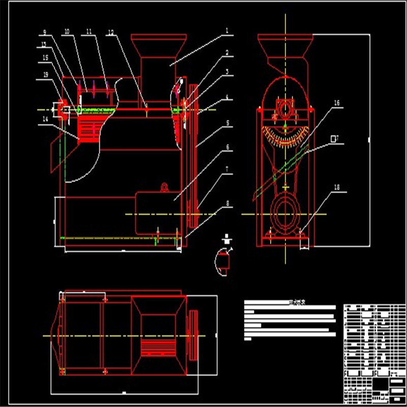 玉米脱粒机CAD图纸 机械设计参考资料设计素材