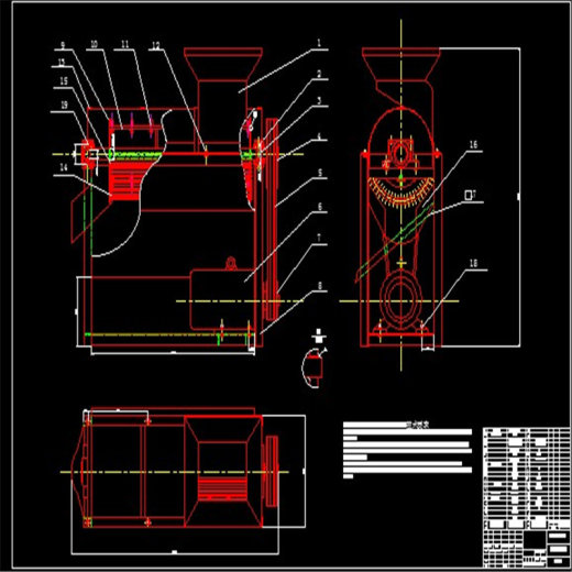 玉米脱粒机CAD图纸 机械设计参考资料设计素材缩略图