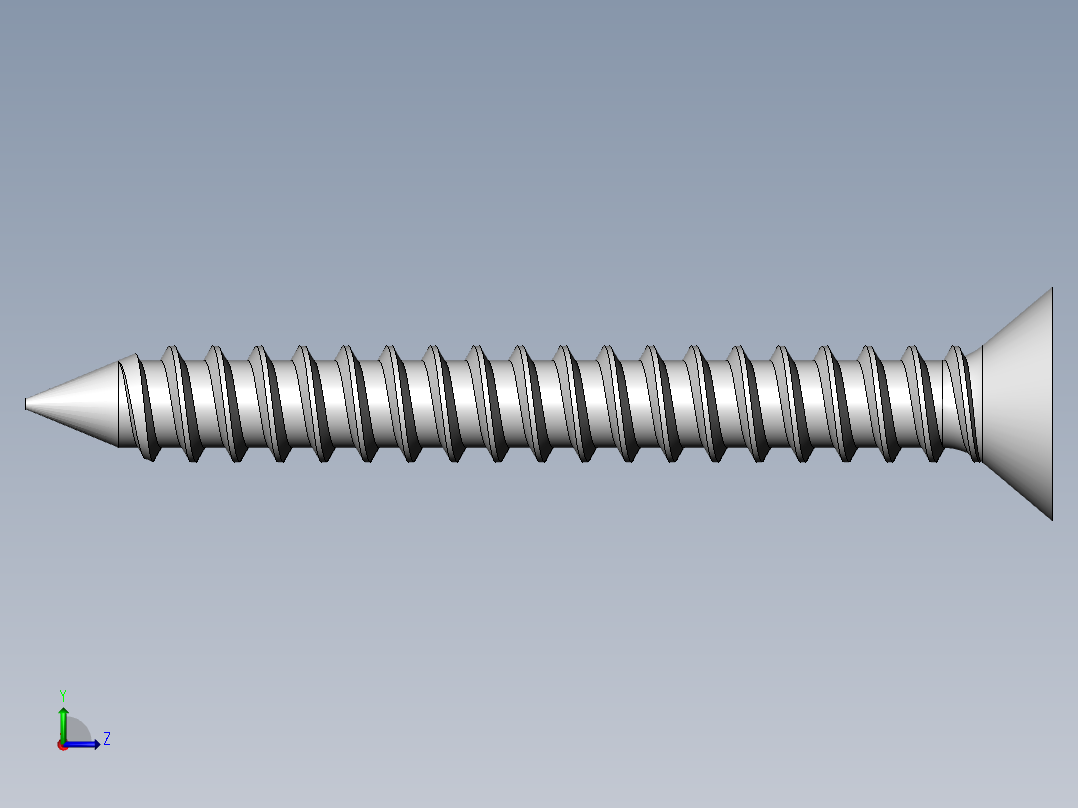 m3-13-to-40-沉头自攻螺丝-Screw M3 x 25 for Wood.SLDPRT左视图