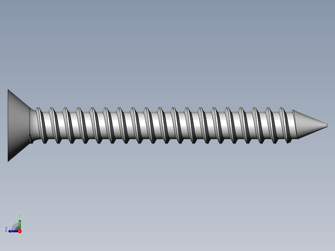 m3-13-to-40-沉头自攻螺丝-Screw M3 x 25 for Wood.SLDPRT右视图