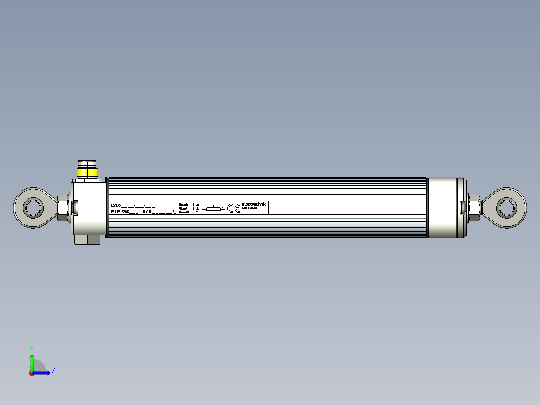 NOVOTECHNIK直线位移传感器LWX-003 系列 全金属外壳左视图