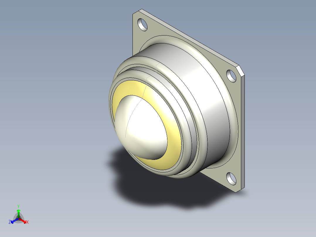 萬向滾珠38-3D多系列多零件图纸模型主视图