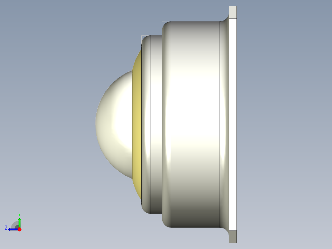 萬向滾珠38-3D多系列多零件图纸模型右视图
