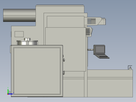 激光打标机箱结构3D数模图纸 Solidworks设计 附STEP左视缩略图