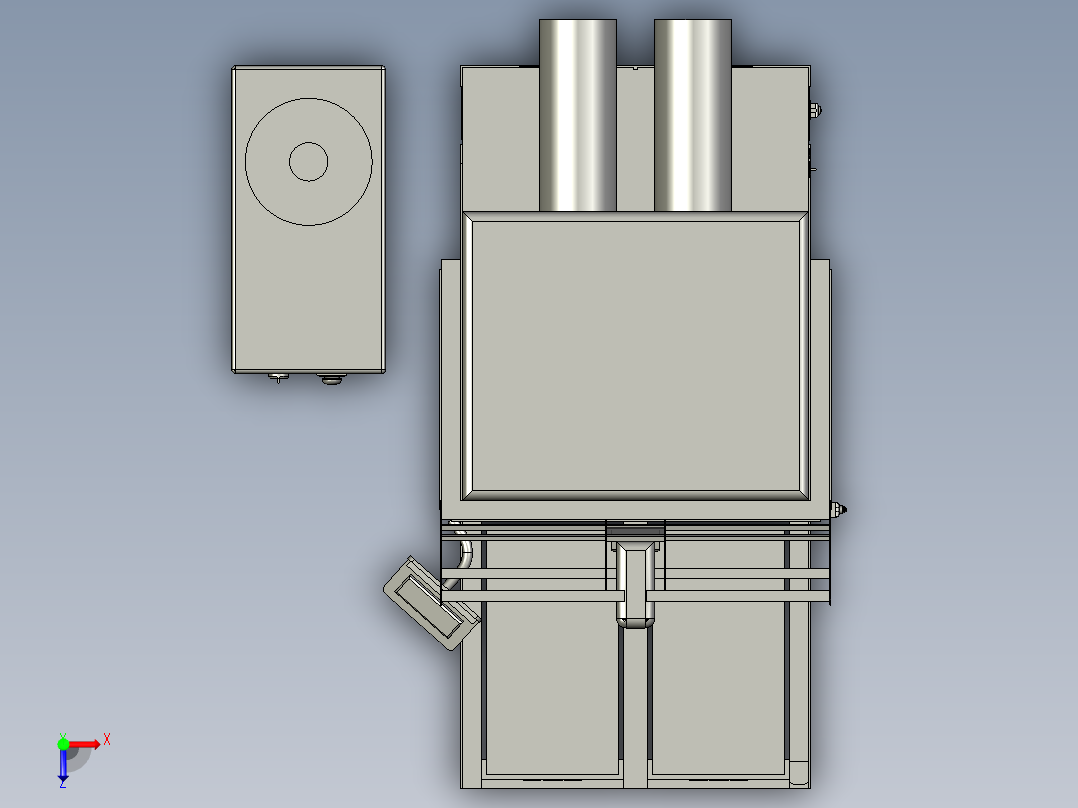 激光打标机箱结构3D数模图纸 Solidworks设计 附STEP俯视图