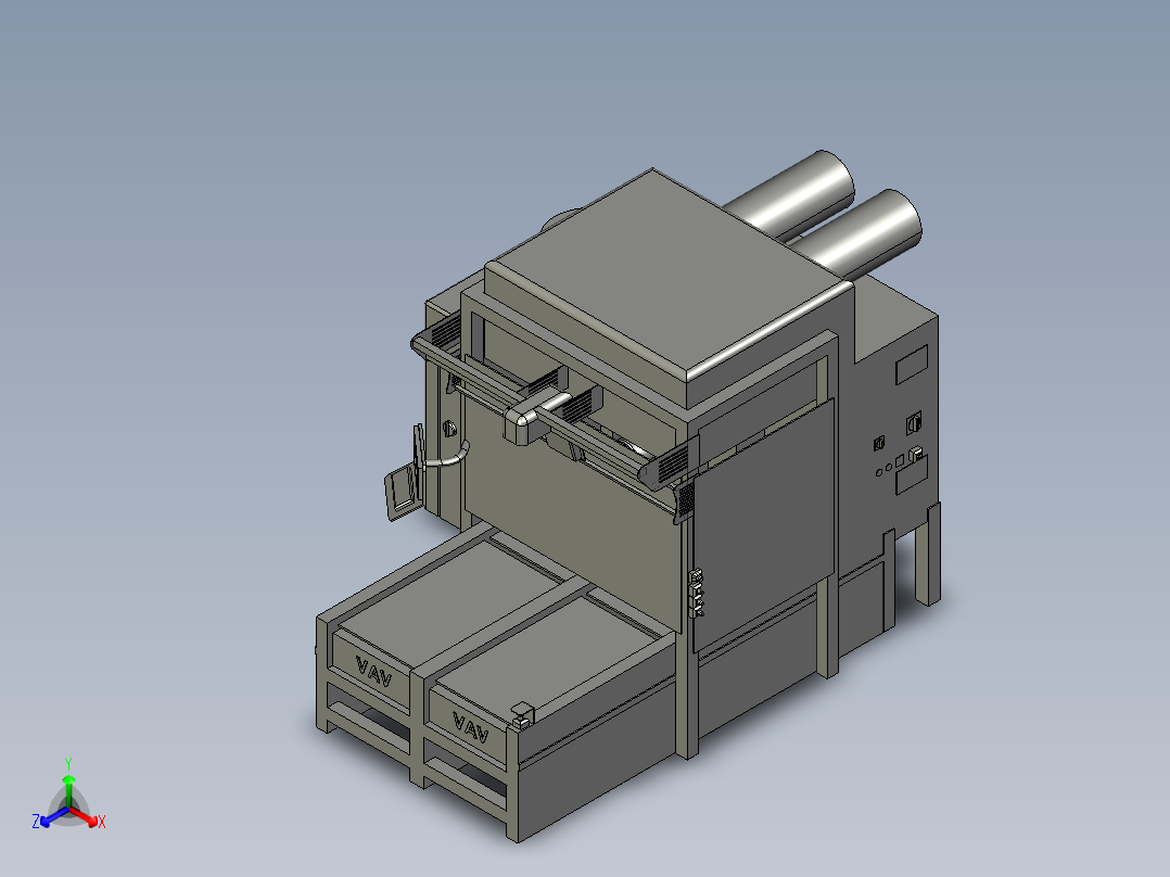 激光打标机箱结构3D数模图纸 Solidworks设计 附STEP正等轴测图