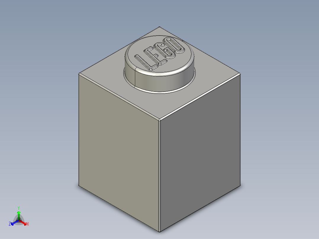 乐高套装 4421基本积木-4211389 - 3005 Medium Stone Grey Brick 1 x 1.STEP正等轴测图