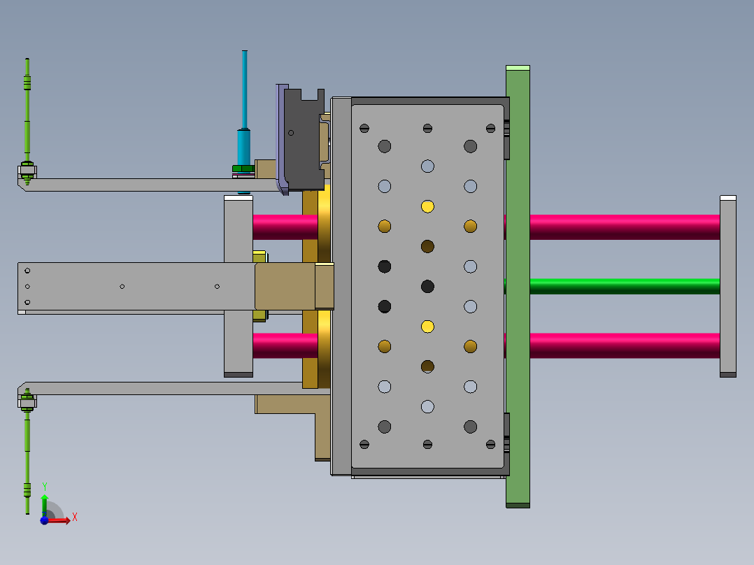 供料仓夹机构前视图