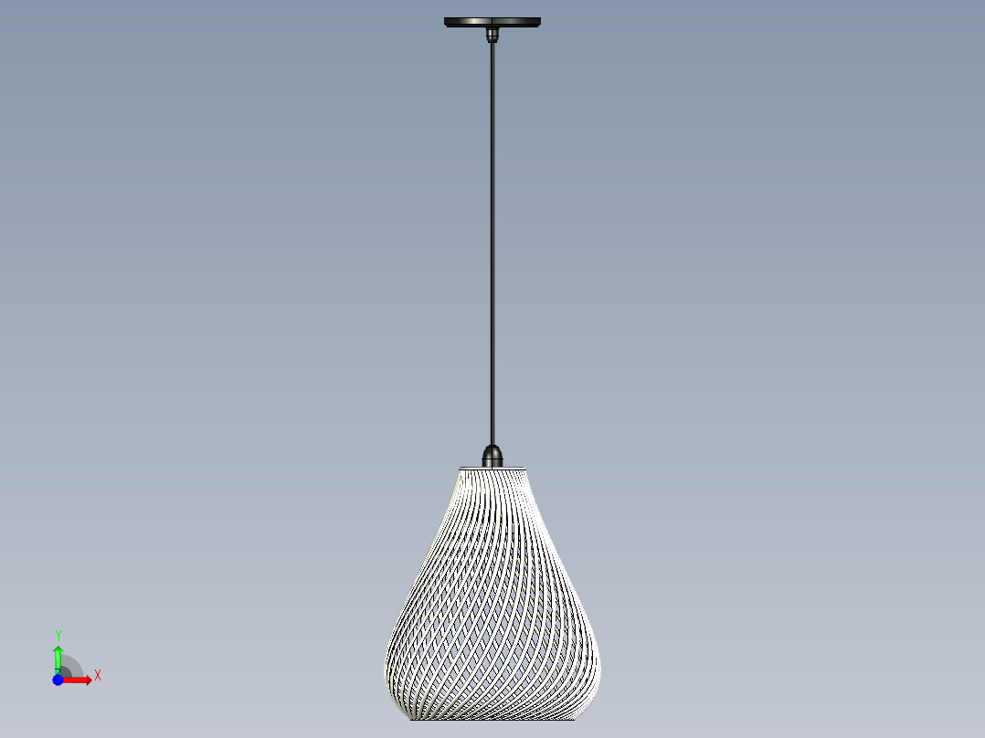 吊灯罩模型前视图