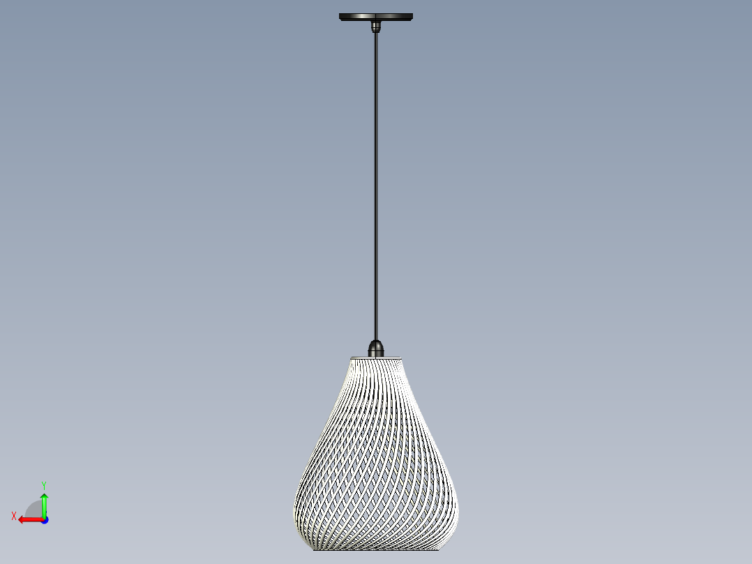 吊灯罩模型后视图