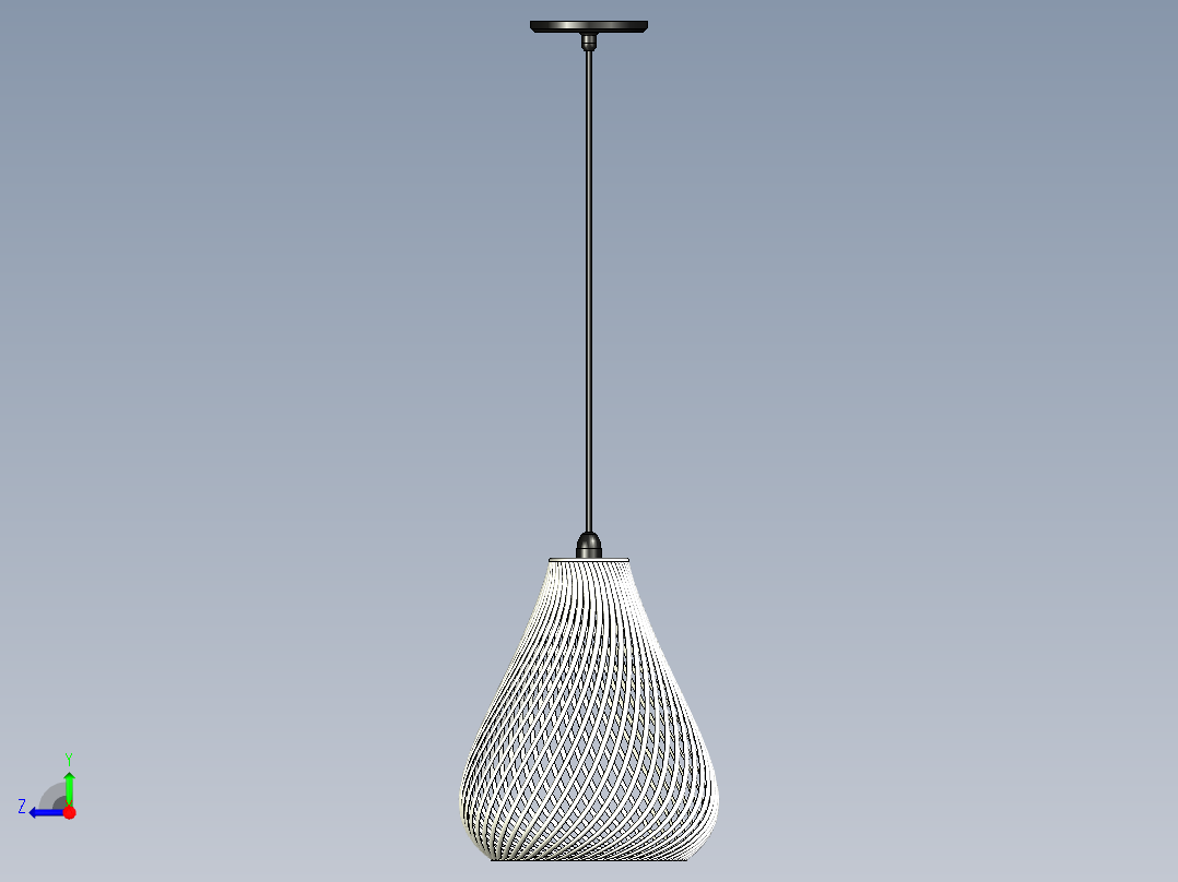 吊灯罩模型右视图