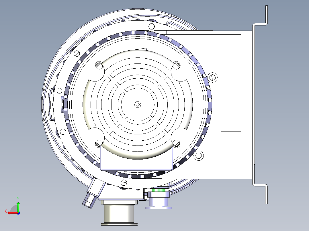 中科仪WXG-8B涡旋真空泵三维模型后视图
