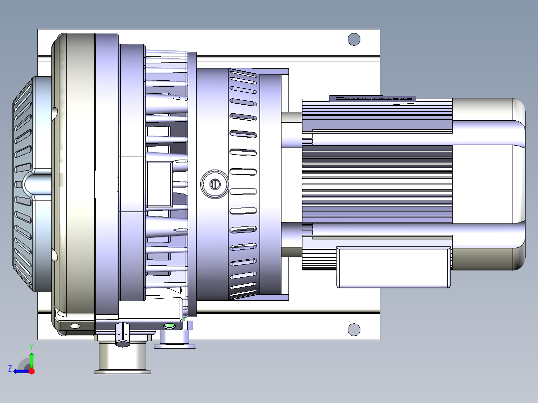 中科仪WXG-8B涡旋真空泵三维模型右视图