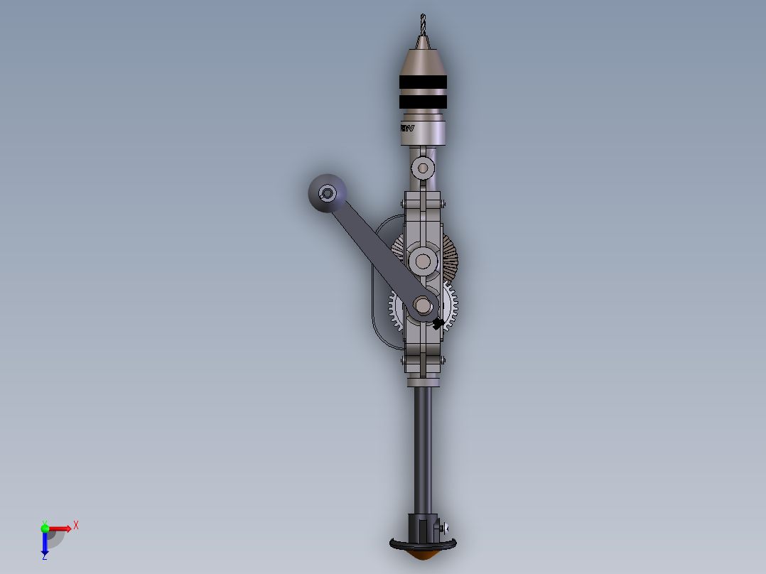 手摇钻孔机俯视图