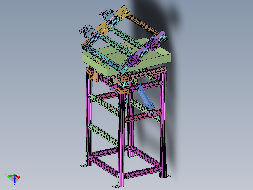 食品托盘翻转架  sw22可编辑+工程图