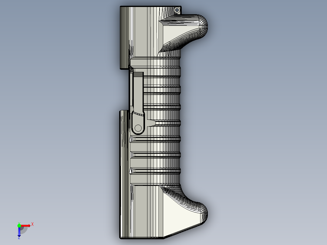 手枪左轮冲锋枪老式狙击步枪设计3D图纸B.A.L.L.S. Release Folder STP STL俯视图