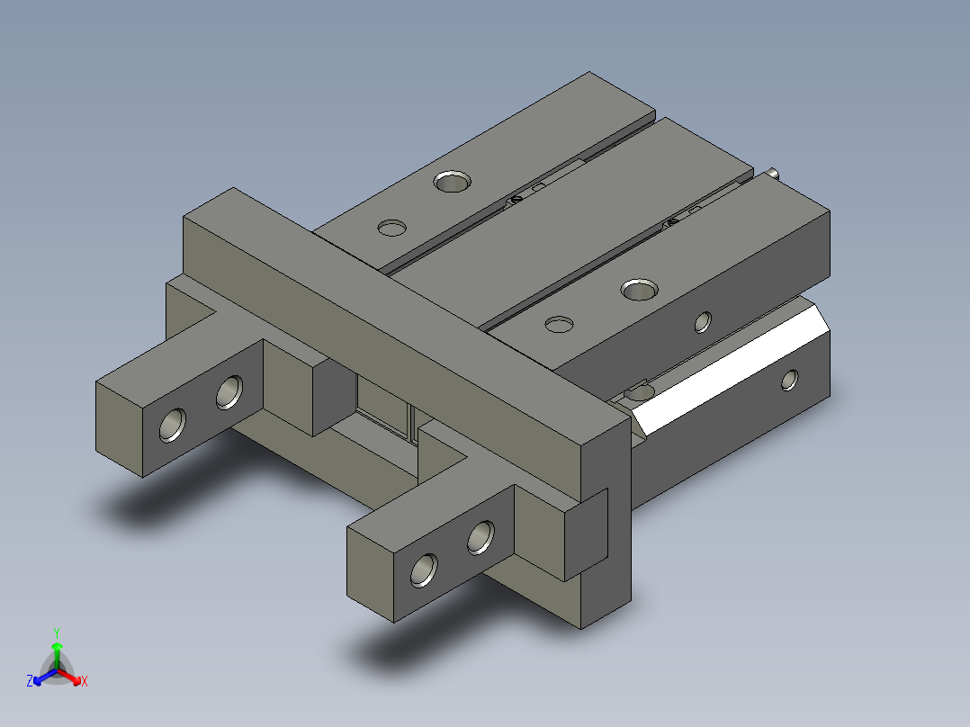 气缸MHZ2-40D-M9NL正等轴测图