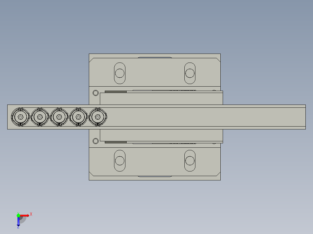 轴套组装出料导槽组件俯视图