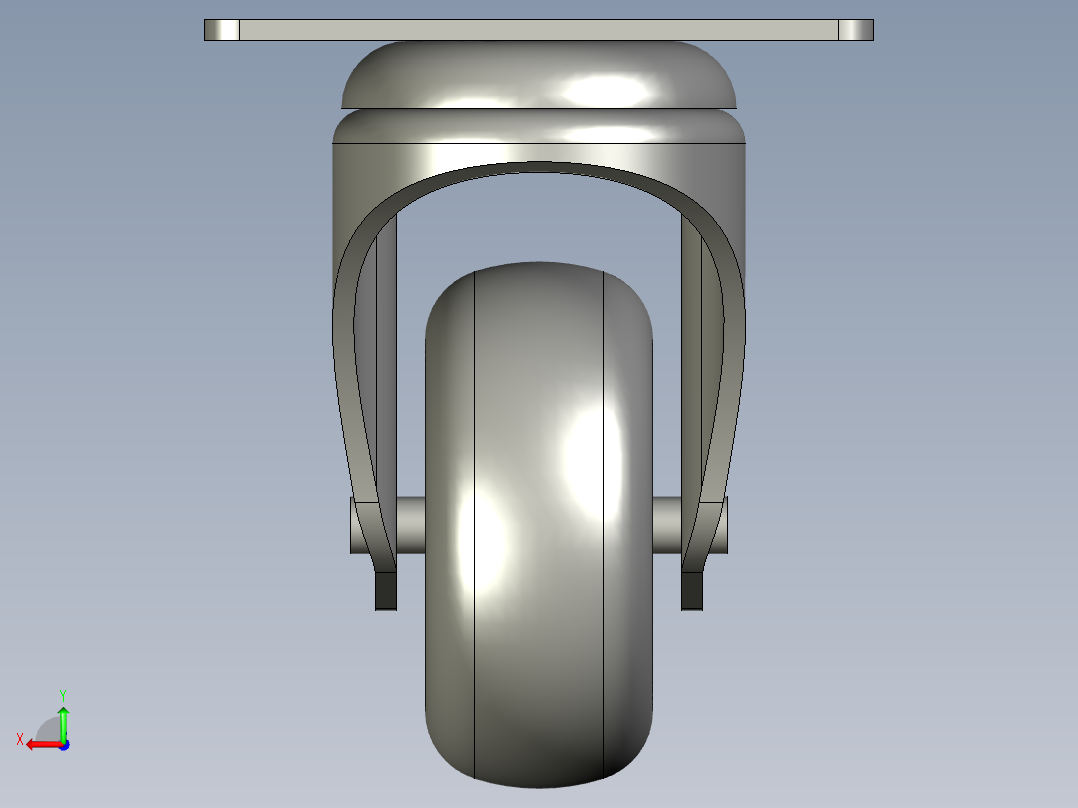 脚轮装配后视图