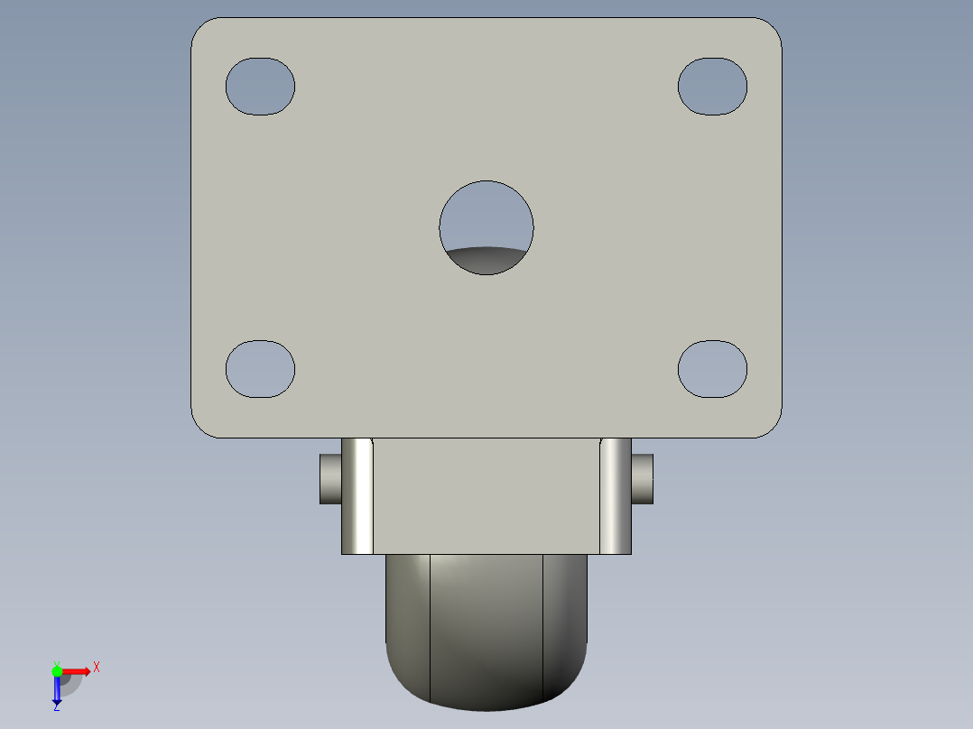 脚轮装配俯视图