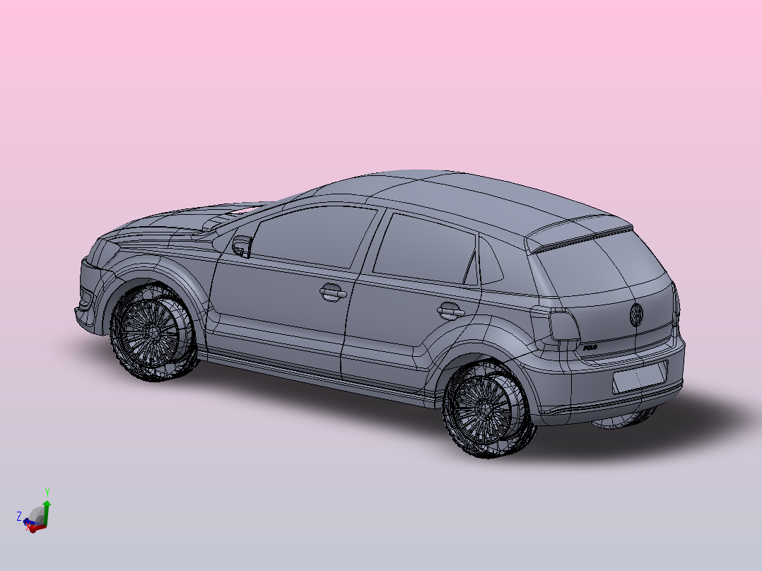 轿车外形3D图纸 Solidworks设计主视图