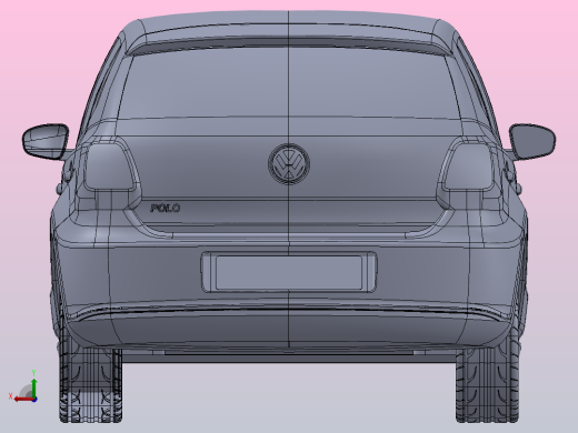 轿车外形3D图纸 Solidworks设计后视缩略图