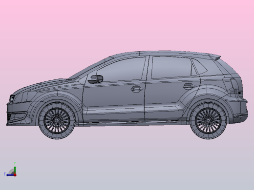 轿车外形3D图纸 Solidworks设计右视缩略图