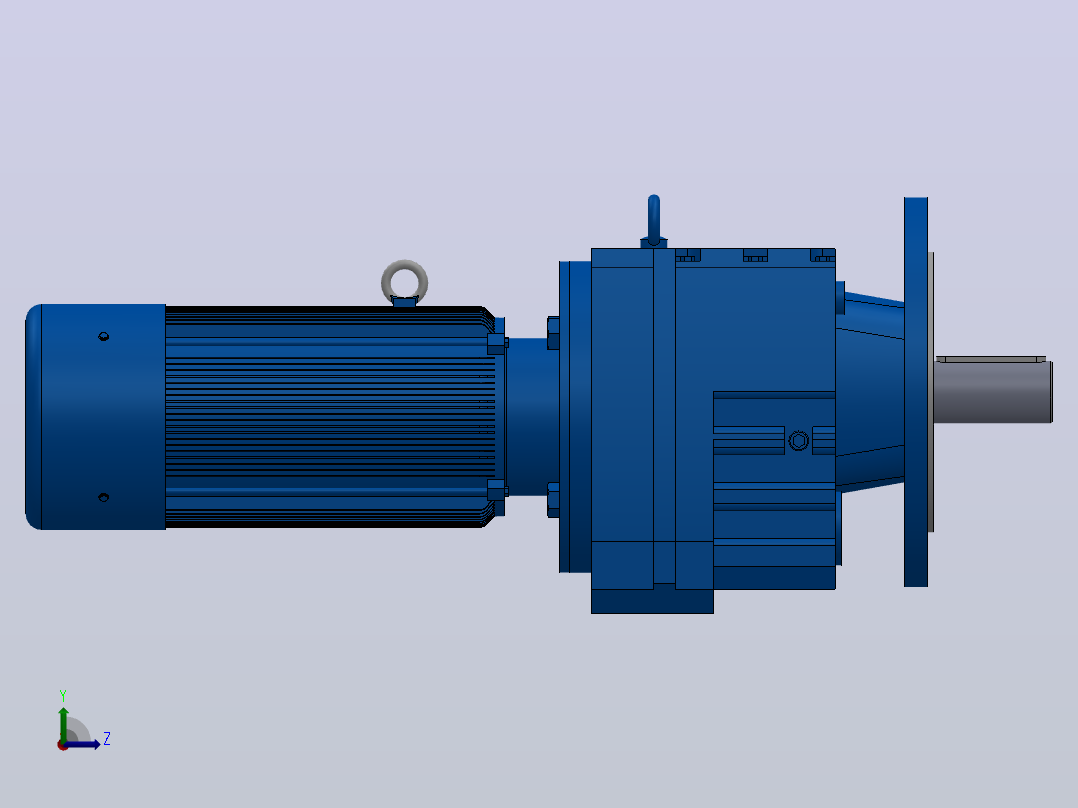 RF77法兰轴伸式安装斜齿轮减速机RF77-YVB0.25-4P-71-M1-0°-Φ250左视图