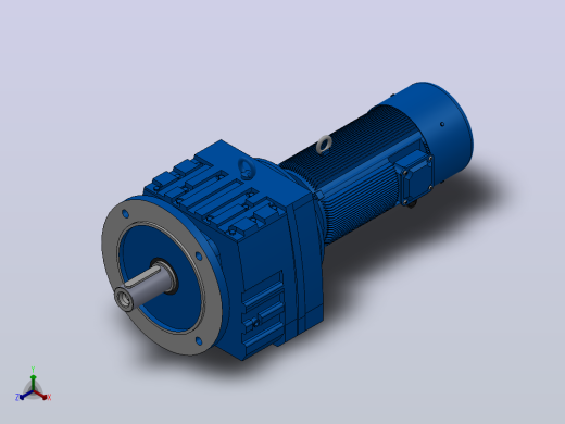 RF77法兰轴伸式安装斜齿轮减速机RF77-YVB0.25-4P-71-M1-0°-Φ250正等轴测缩略图