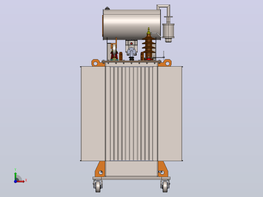 无保温箱的变压器箱3D数模图纸 Solidworks设计前视缩略图