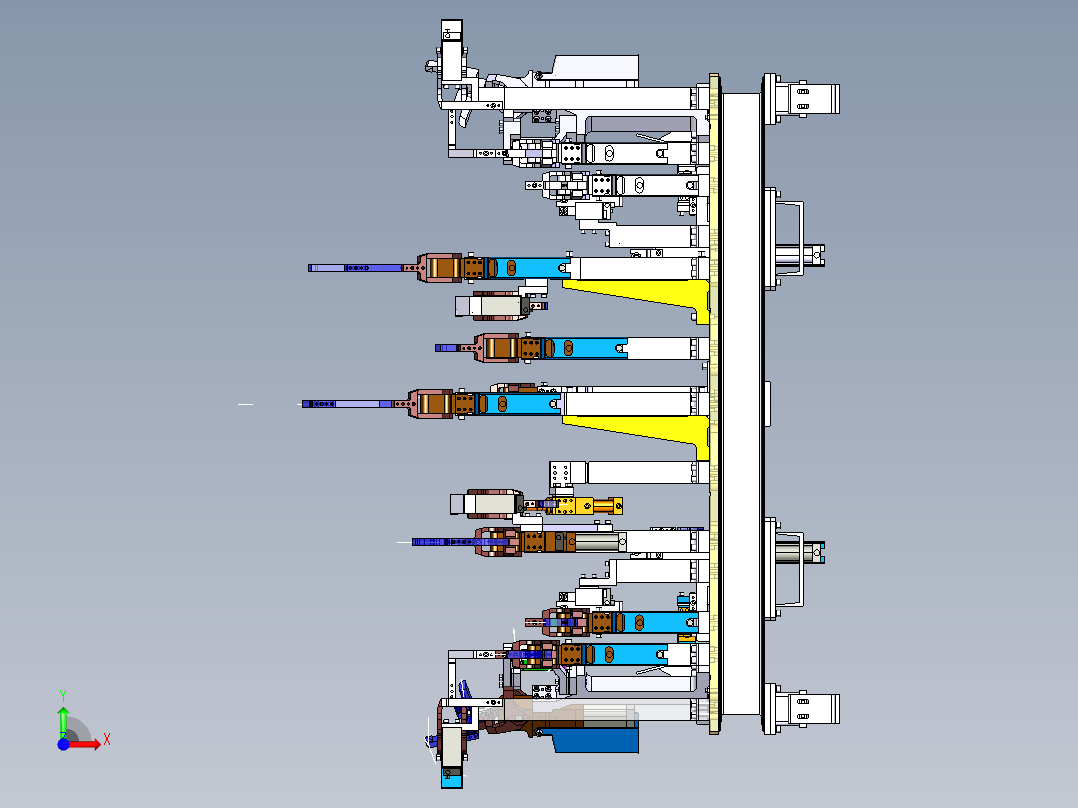 汽车车身焊接夹具3D模型 Catia设计前视图