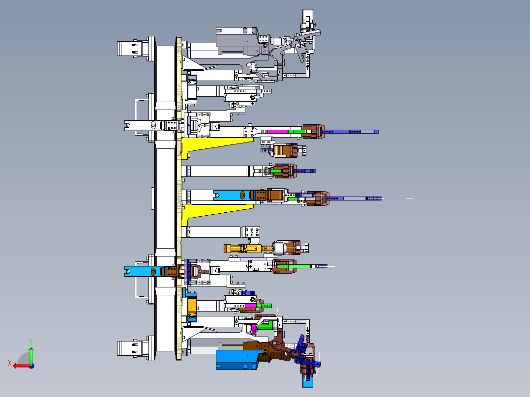 汽车车身焊接夹具3D模型 Catia设计后视图