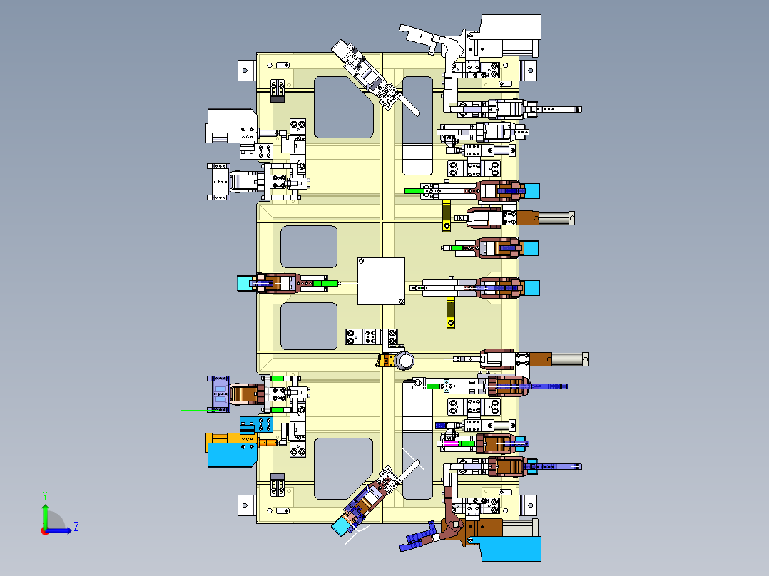 汽车车身焊接夹具3D模型 Catia设计左视图