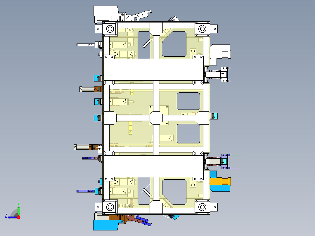 汽车车身焊接夹具3D模型 Catia设计右视图